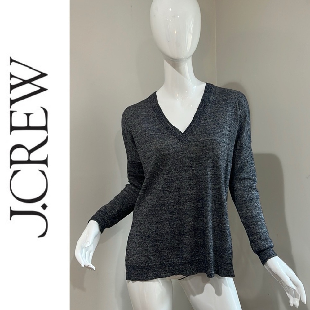 J Crew Lightweight Wool Blend V Neck Sweater